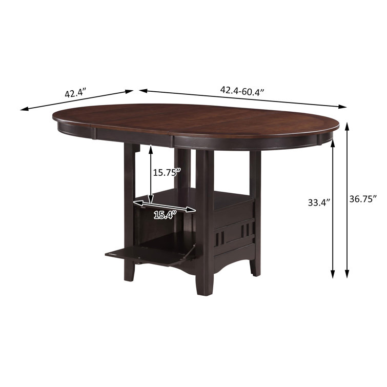 Red Barrel Studio® Oval Counter Height Table Light Chestnut and ...
